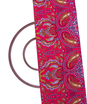 Gajari Colour Paisley Print Crepe Fabric